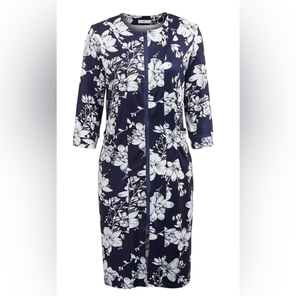 🥳BOGO Zexxxy Knee-Length Housecoat w Zipper Pockets 3/4 Sleeve. Super Soft.